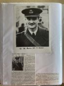 WW2 BOB fighter pilots George Bennions 41 sqn signed 7 x 5 b/w photo with A4 profile print fixed