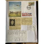 WW2 BOB fighter pilot Bernard Brown 610 sqn signed BOB cover fixed with biographies to A4 pageGood