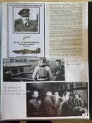 WW2 BOB fighter pilots Peter McGregor 46 sqn signed print fixed with biographies to A4 pageGood
