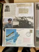 WW2 BOB fighter pilots Edward Donaldson 151 sqn and Hugh Dowding 74 Sqn signed 50th ann Spitfire