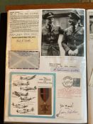 WW2 BOB fighter pilots Henry Jacobs 219 sqn and Brian Patterson 804 sqn signatures plus BOB medal