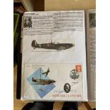 WW2 BOB fighter pilots Jan Falkowski 32 sqn, Peter Dawbarn 17 sqn signed Mitchells Spitfire cover