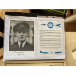 WW2 BOB fighter pilot John Sykes 64 sqn signed 7 x 5 b/w photo fixed with printed biography to A4