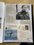 WW2 BOB fighter pilots Robert Lister 41 sqn signed photo and BOB cover signed by Lister and