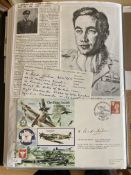WW2 BOB fighter pilots Harold Bird-Wilson signed 50th ann BOB cover, A4 profile print and copies