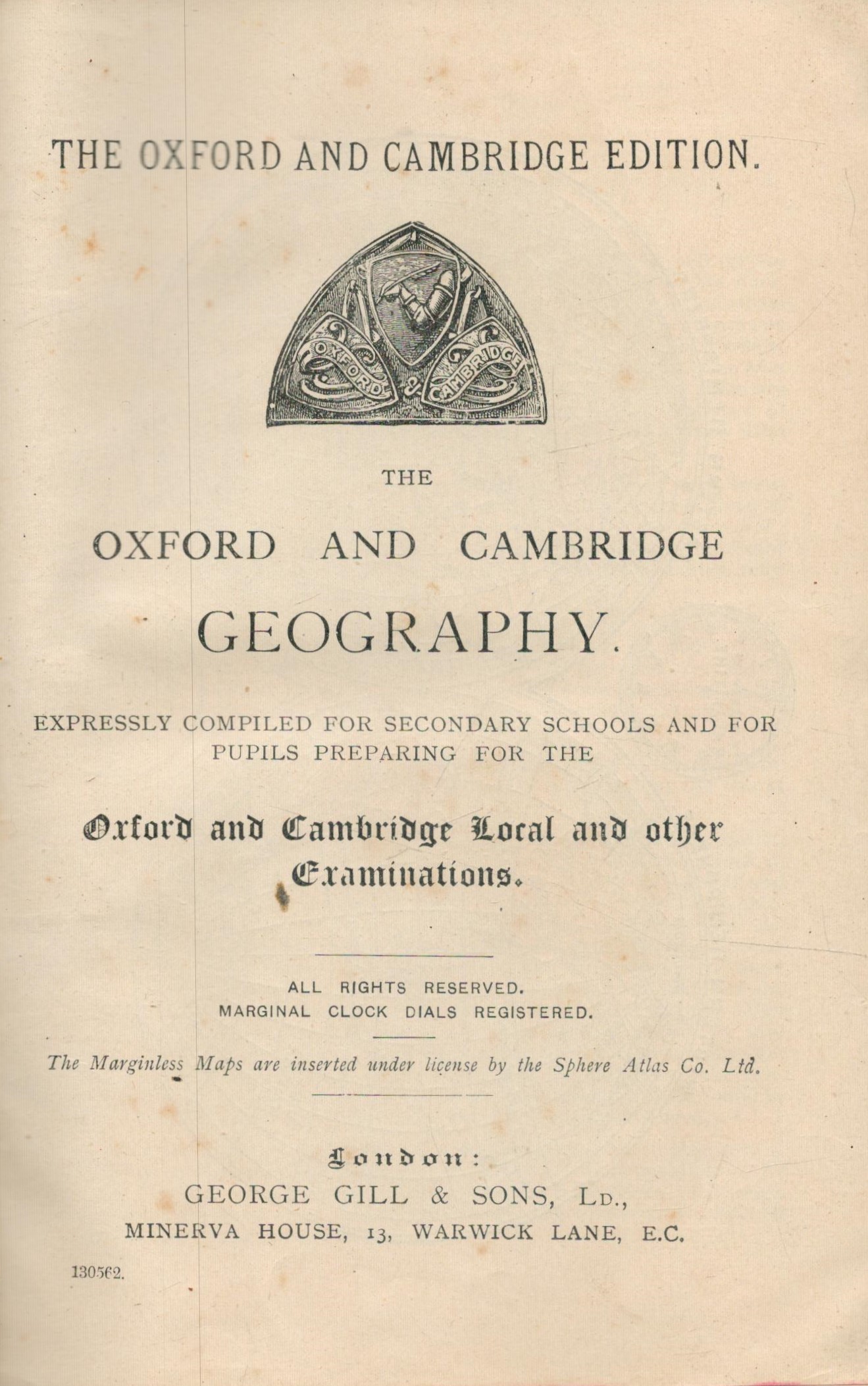 The Oxford and Cambridge Edition of Oxford and Cambridge Geography. For Oxford and Cambridge and - Image 2 of 2