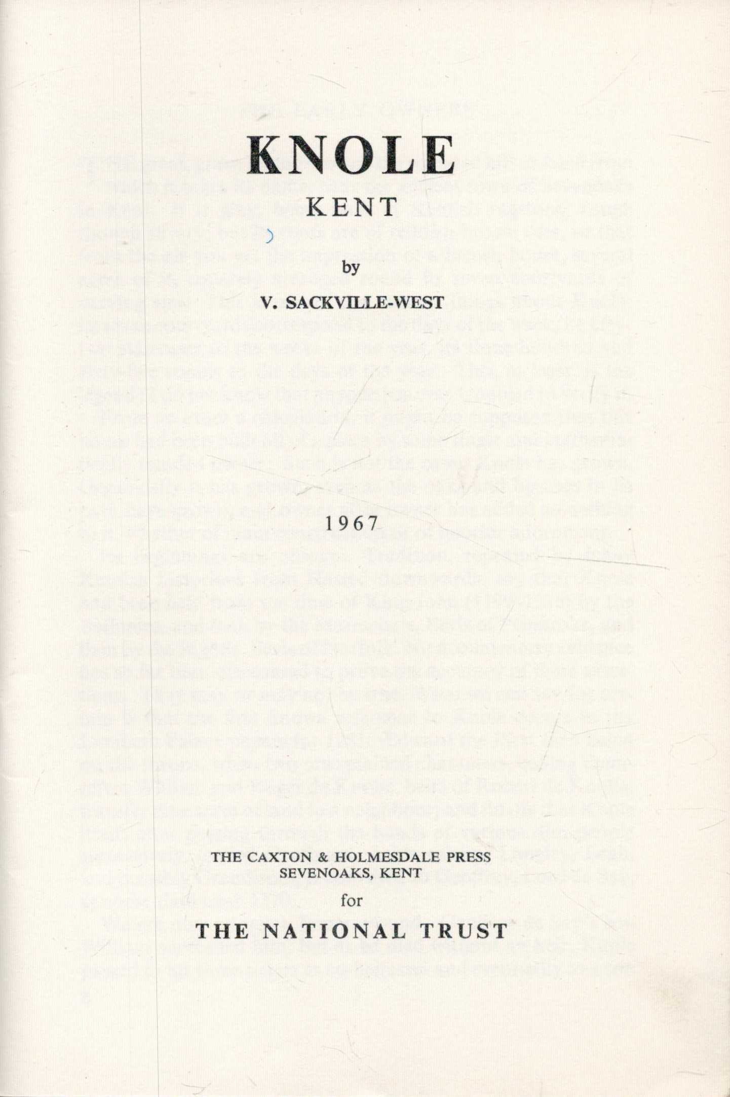 V. Sackville-West Knole, Kent. Published by the Caxton and Holmesdale Press. Kent for The National - Image 2 of 2