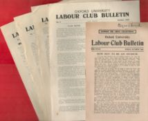 The Oxford University Labour Club Bulletin. Published by East Oxford Press. Seven bulletins