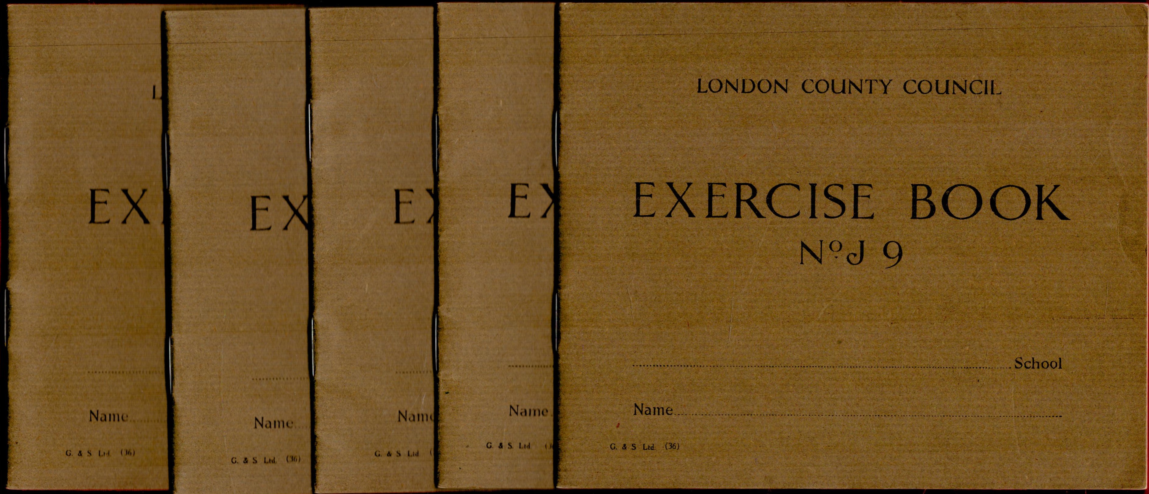 Educational Ephemera. London County Council Exercise Book No. J9 Five books consisting of 16 pages