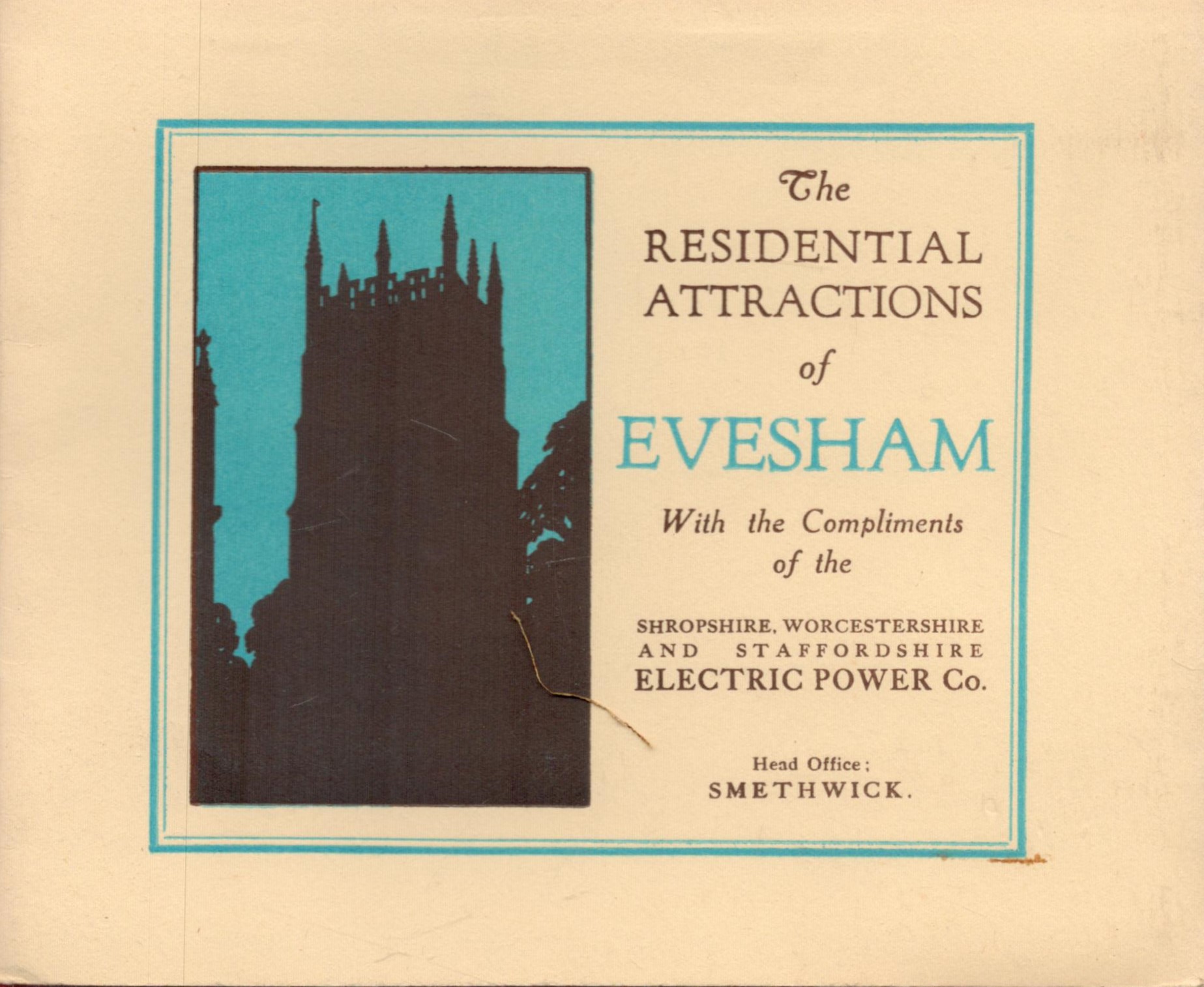 The Residential Attractions of Evesham. Compliments of the Shropshire, Worcestershire and