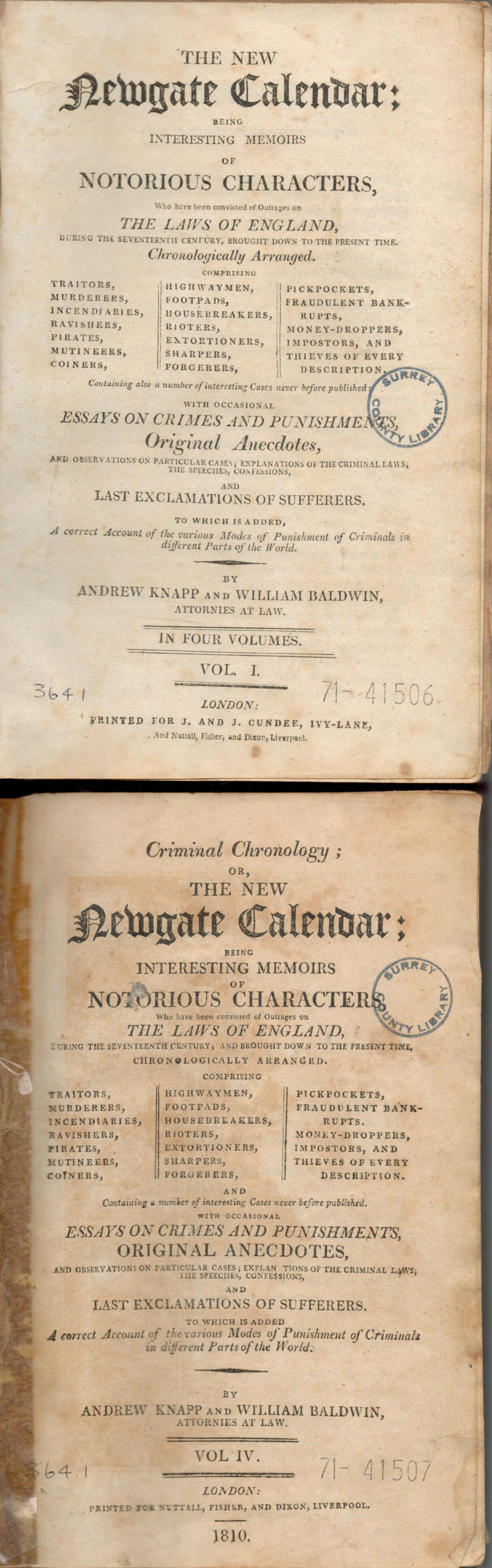 Andrew Knapp and William Baldwin The Newgate Calendar - Being Interesting Memoirs of Notorious - Image 2 of 2