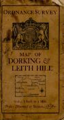 Ordnance Survey map of Dorking and Leith Hill. Scale 1 to a mile. Coloured map. Large, folded map