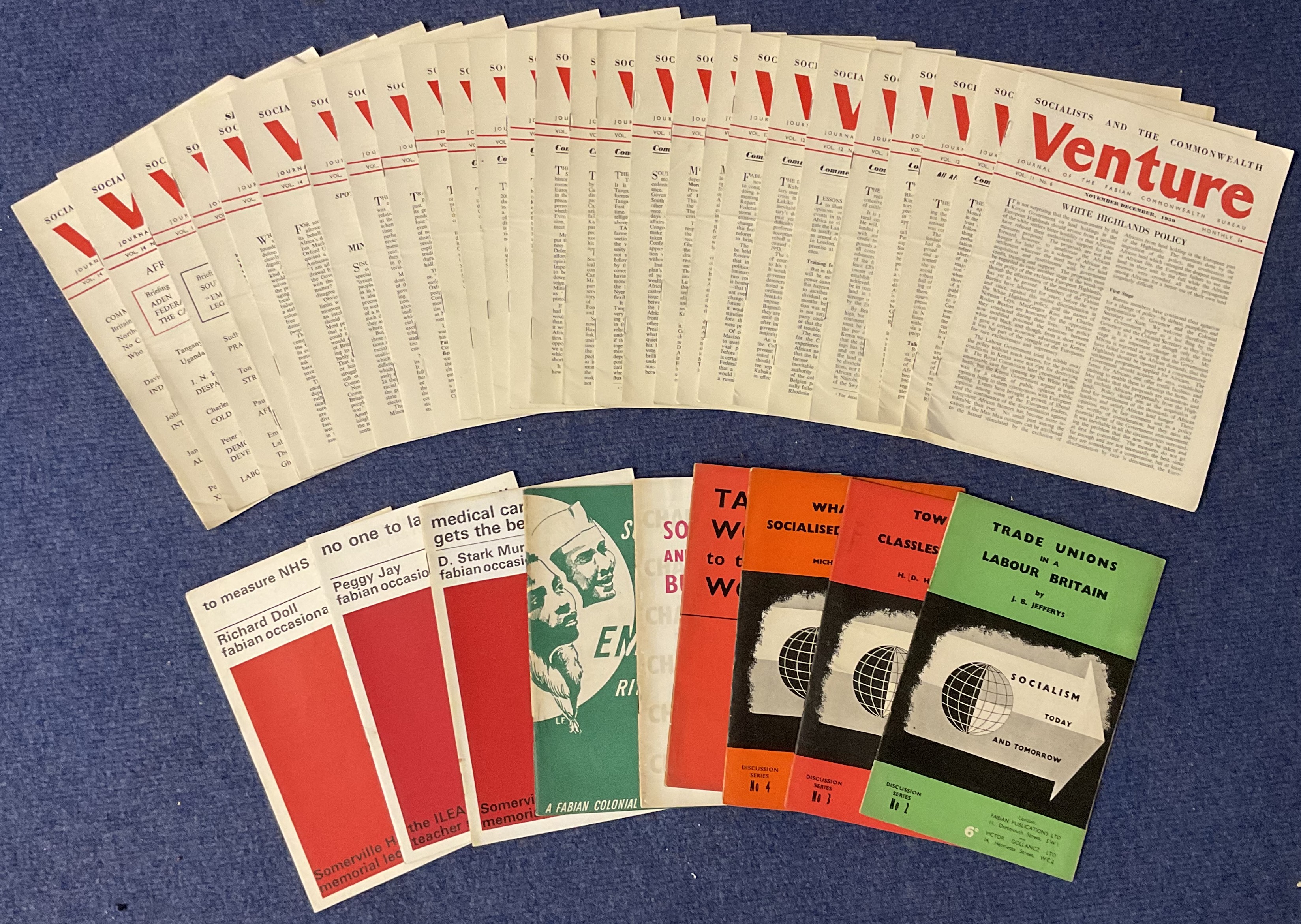 Venture - The Journal of the Fabian Commonwealth Bureau. Twenty-nine monthly issues between 1959 and