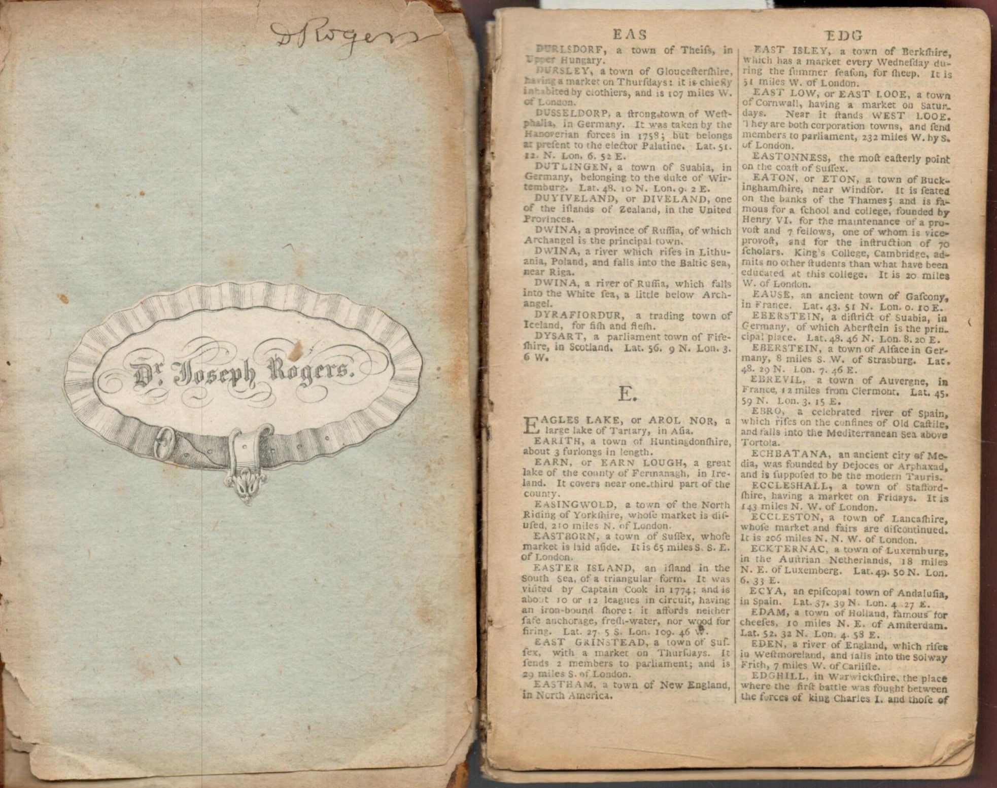 Partial copy of a small format dictionary of about 1795. Unfortunately lacking the first section