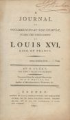 M. Clery A Journal of The Occurrences At The Temple During The Confinement of Louis XVI, King of