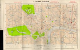 Trafalgar Travel Ltd Midland Bank Map of Central London Circa 1959. Folded map in publisher's slip