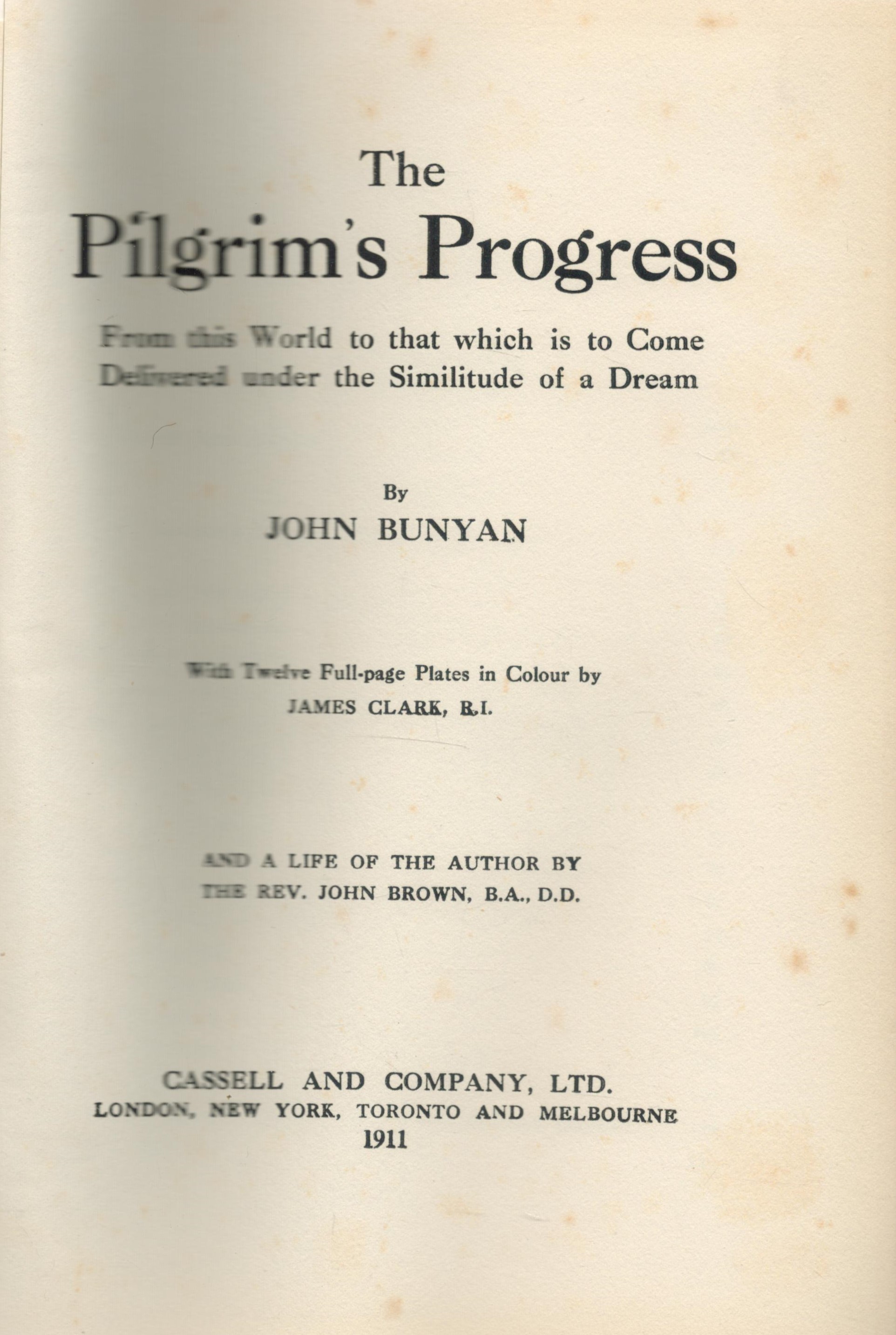 John Bunyan The Pilgrim's Progress. With 12 full-page plates in colour by James Clark and a life - Image 2 of 2