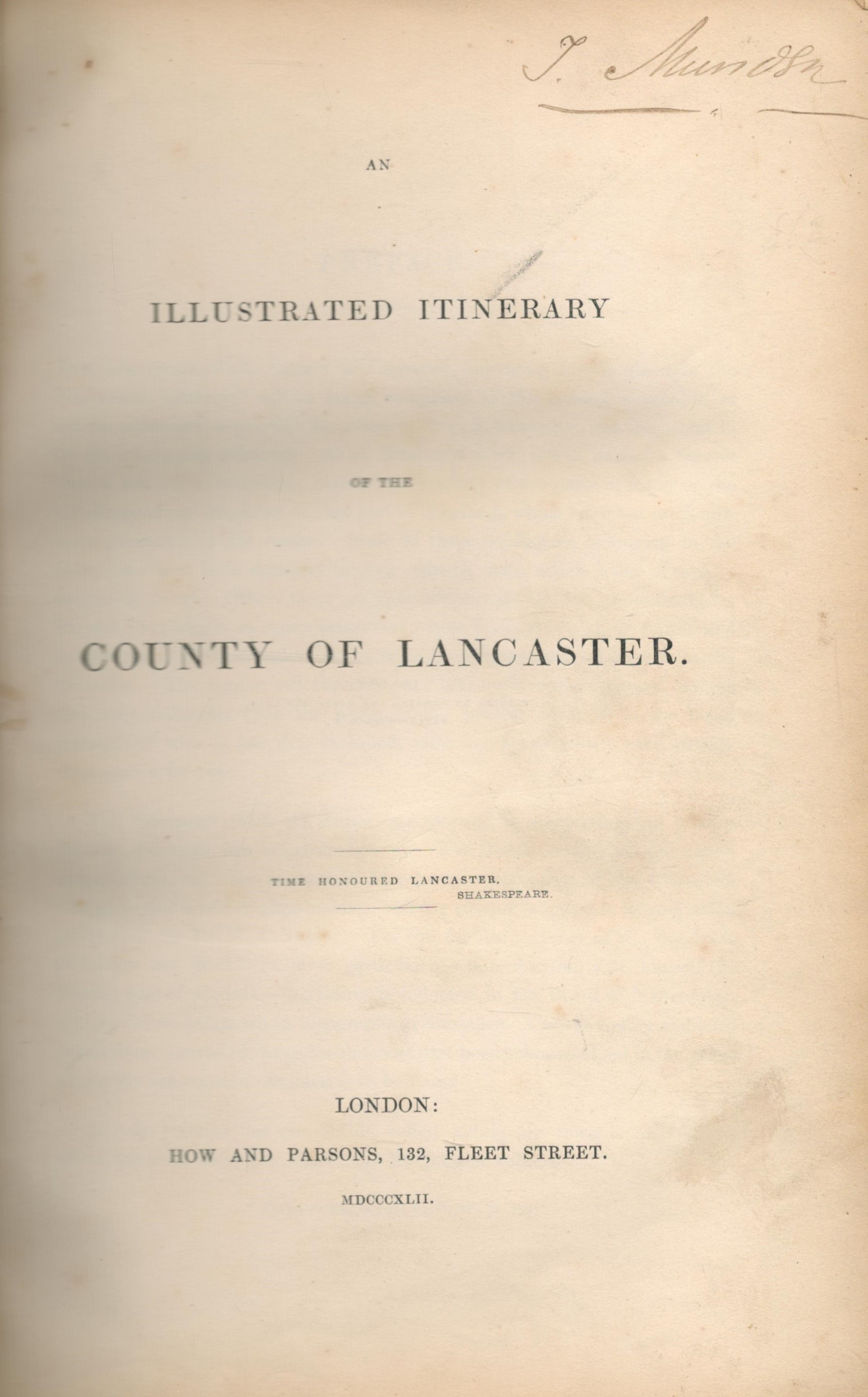 An Illustrated Itinerary of the County of Lancaster. Time honoured Lancaster - Shakespeare. - Image 2 of 2