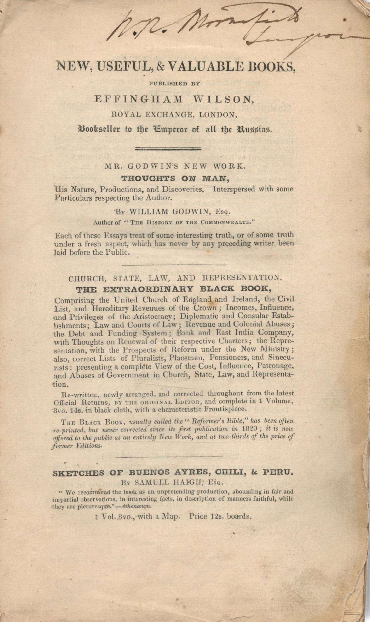 The Extraordinary Black Book: An exposition of the United Church of England and Ireland; Civil