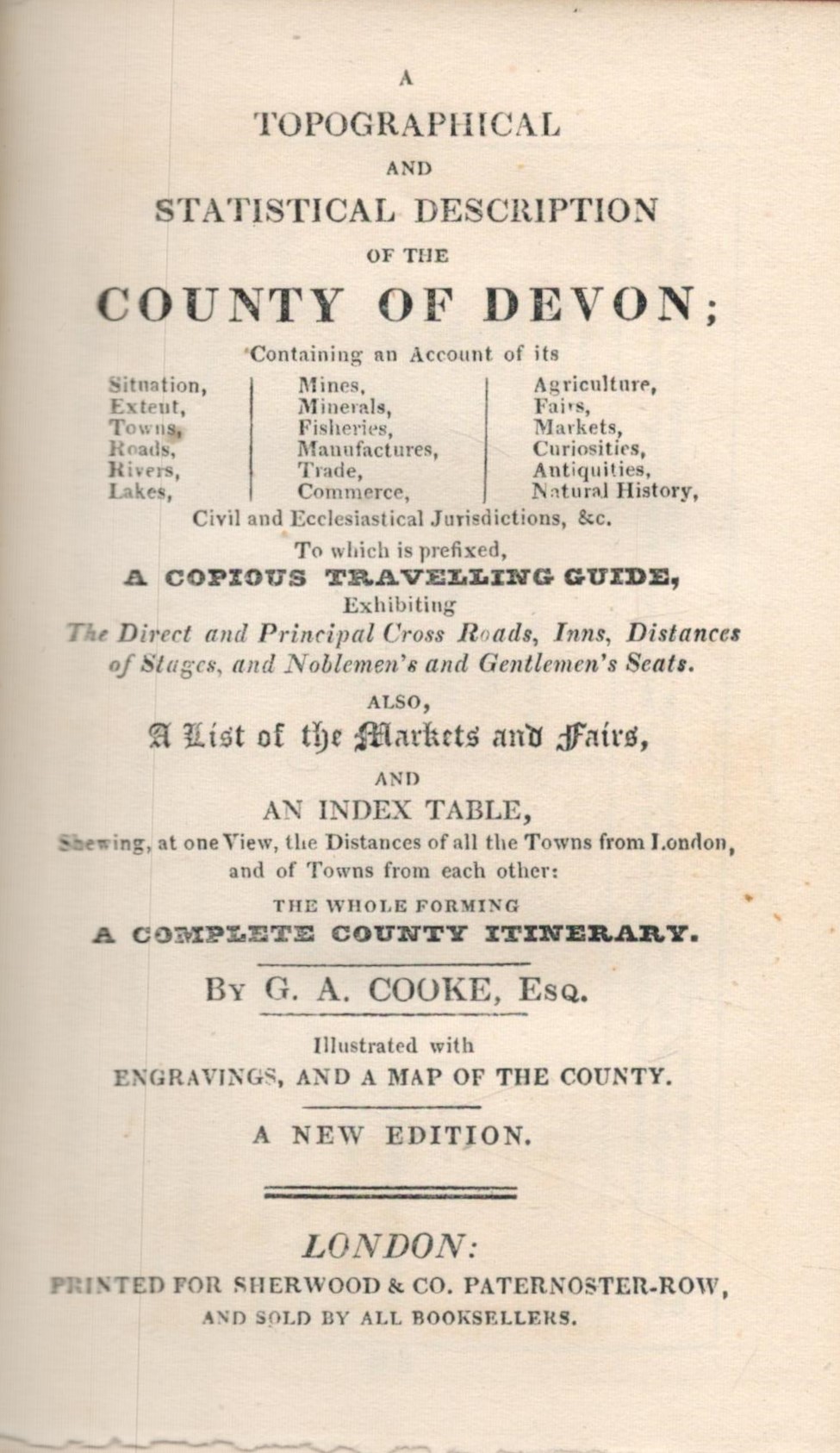 Cookes Topographical Library - Or British Traveller's Pocket Dictionary. Devonshire. New edition. - Image 3 of 3