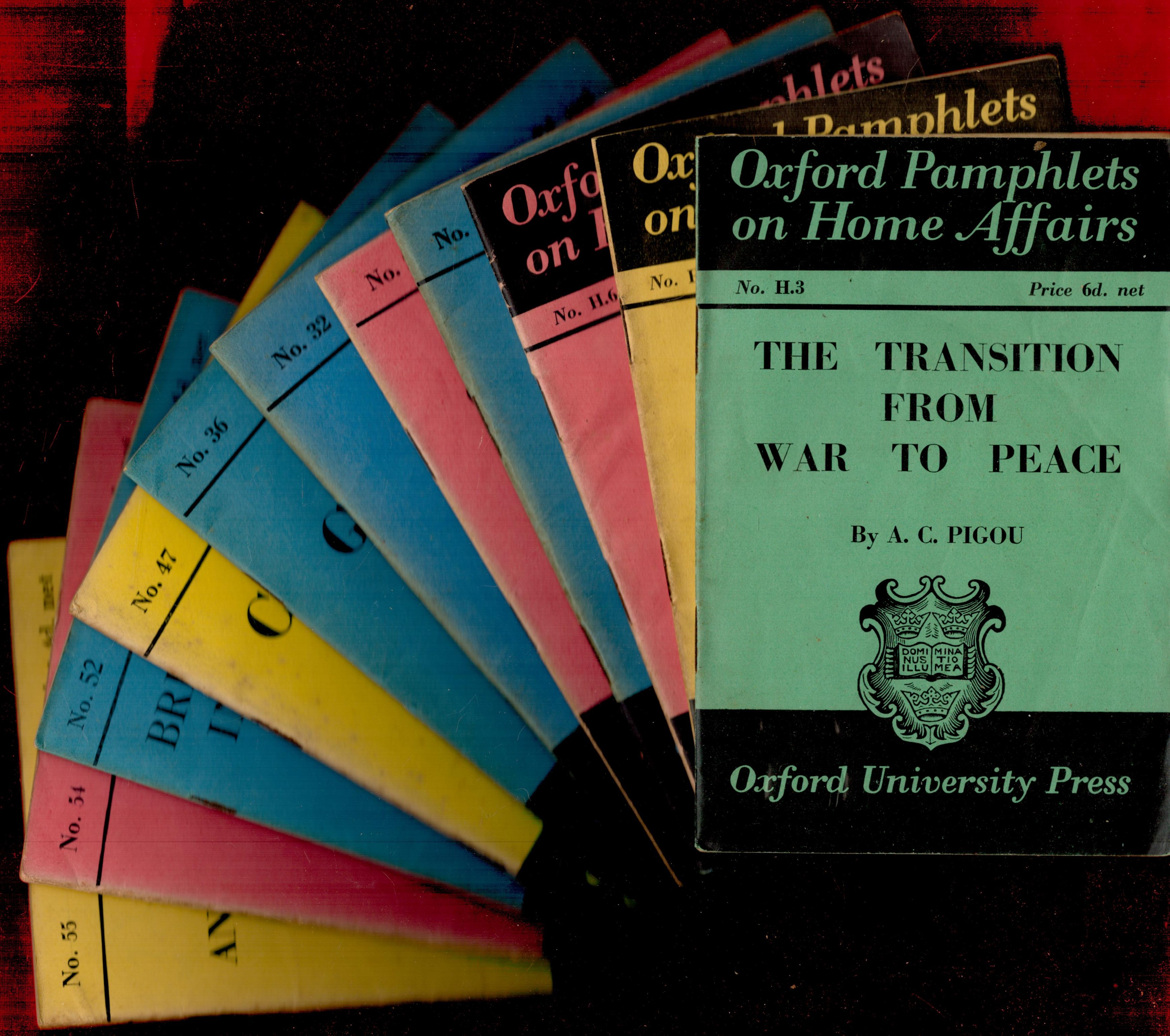 Oxford Pamphlets On Home and World Affairs Nos: 3, 5 and 6. The Transition from War to Peace. ,By A.