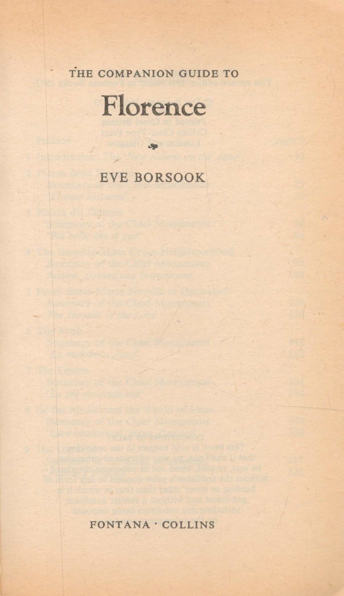 Eve Borsook The Companion Guide to Florence. Published by Fontana Books. Collins. Revised edition - Image 2 of 3