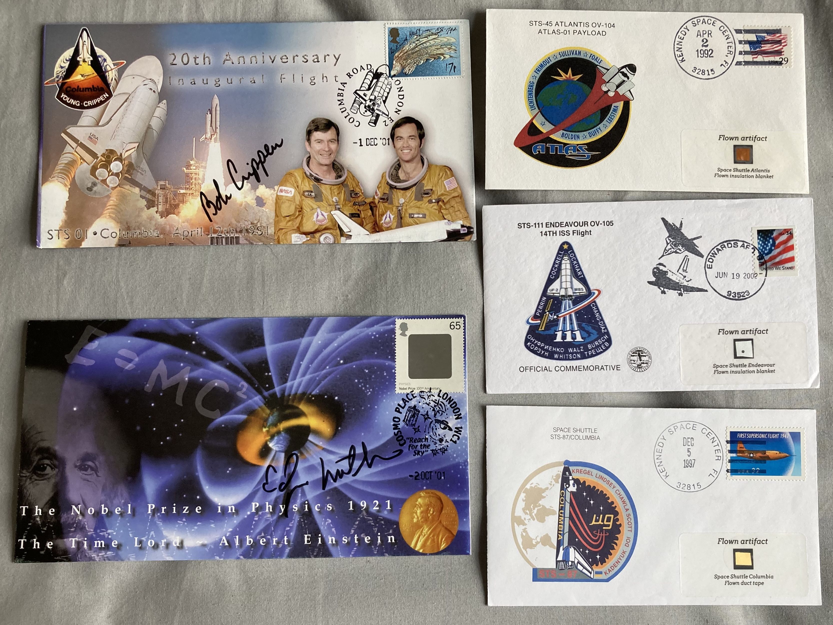 Space Shuttle collection. NASA Astronauts Bob Crippen STS1 and Dr Ed Mitchell Apollo 14 moonwalker