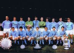 Football Autographed Manchester City 1969 16 X 12 Photo : Col, Depicting Manchester City Players