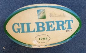 Nelson Mandela Signed Official Gilbert Size 5 Match ball From 1995 South Africa Rugby World Cup