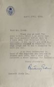 Ant Eden Former Prime Minister Signed 1 Page Typed Letter. Good condition. All autographs come