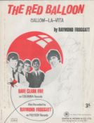 Dave Clark Five 1960s Band Fully Signed Vintage 1968 'The Red Balloon' Sheet Music By Dave Clark,