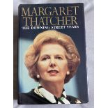 Margaret Thatcher signed bookplate fixed inside hardback book, The Downing Street Years. Good