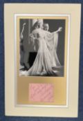 Veronica Lake (1922-1973) Actress Signed Album Page With 12x18 Double Mounted Photo. Good condition.