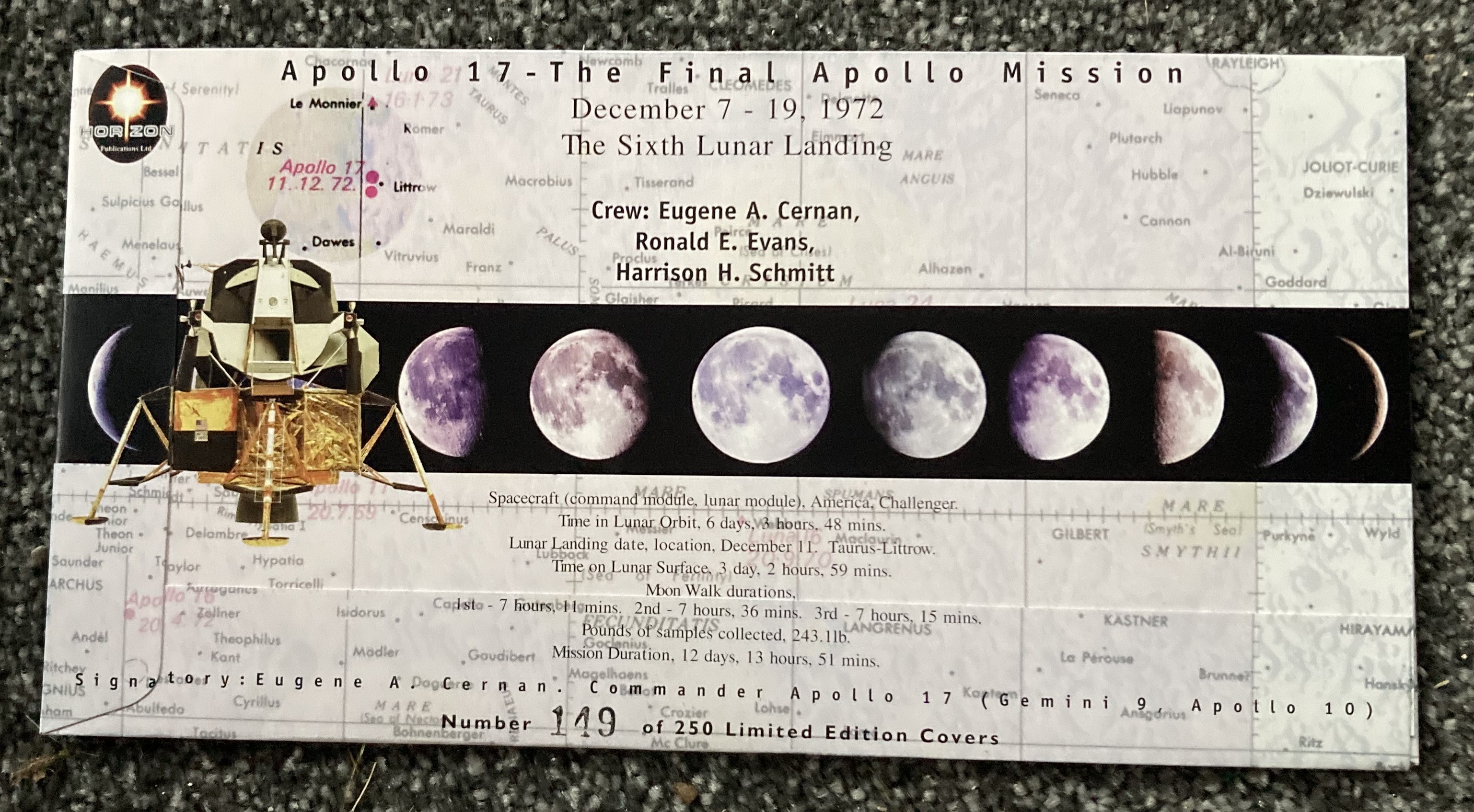 Apollo 17 moonwalker Gene Cernan signed Space cover NASA Astronaut. 2002 postmarked cover. superb - Image 2 of 2
