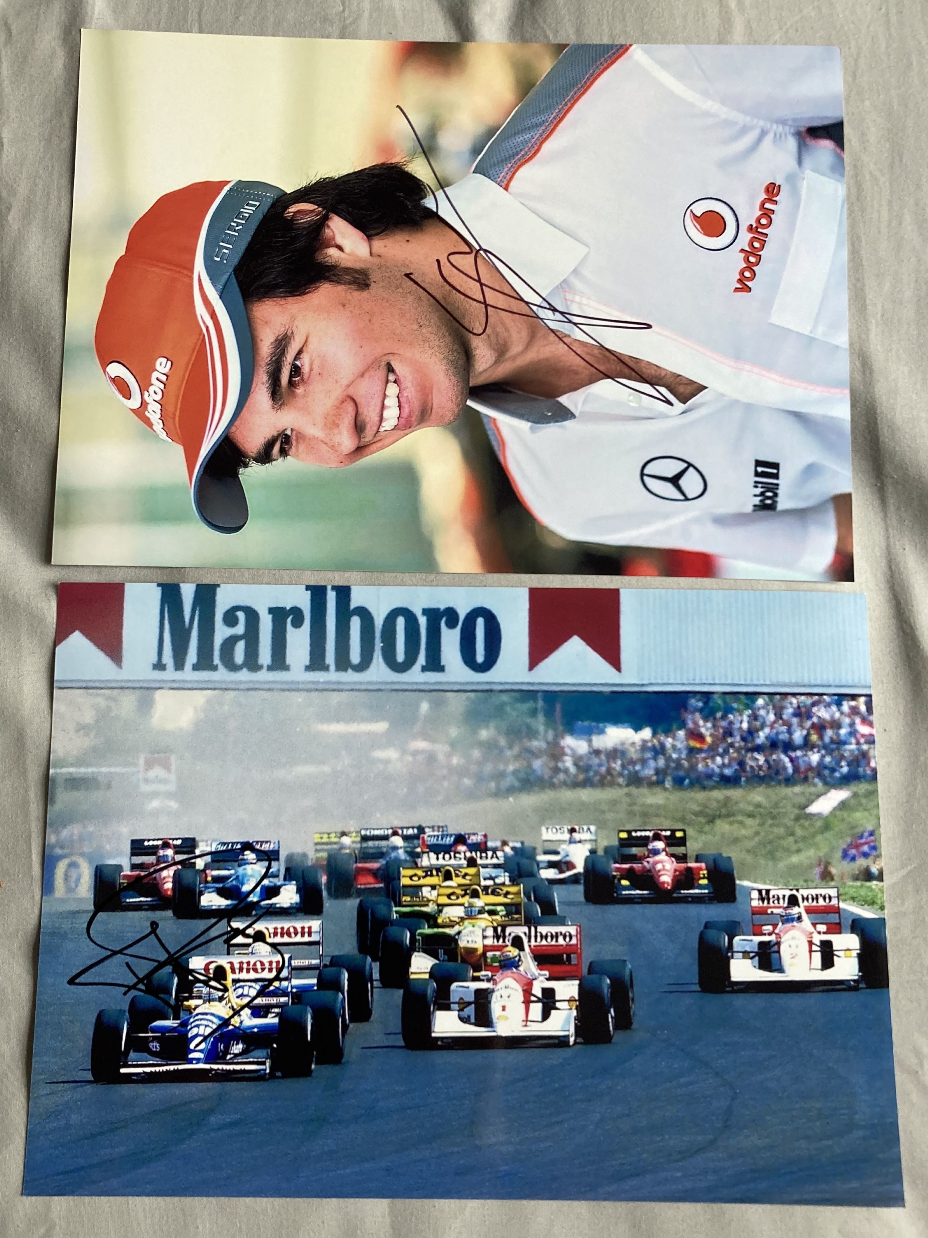 Motor Racing Formula one collection. Five 12 x 8 photos signed by Stirling Moss, Damon Hill, Ricardo - Image 2 of 2