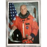 Space John Glenn Unique hand-signed col 10x8 from legendary astronaut plus original mailing