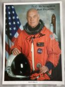 Space John Glenn Unique hand-signed col 10x8 from legendary astronaut plus original mailing
