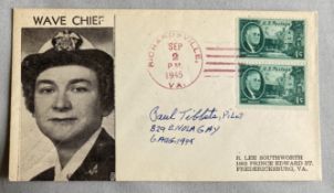 Brig Paul Tibbetts signed 1945 US WW2 FDC. He dropped the first Atom bomb from Enola Gay. Good