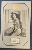 Rita Hayworth (1918-1987) Actress Signed Card With 12x18 Mounted Photo. Good condition. All