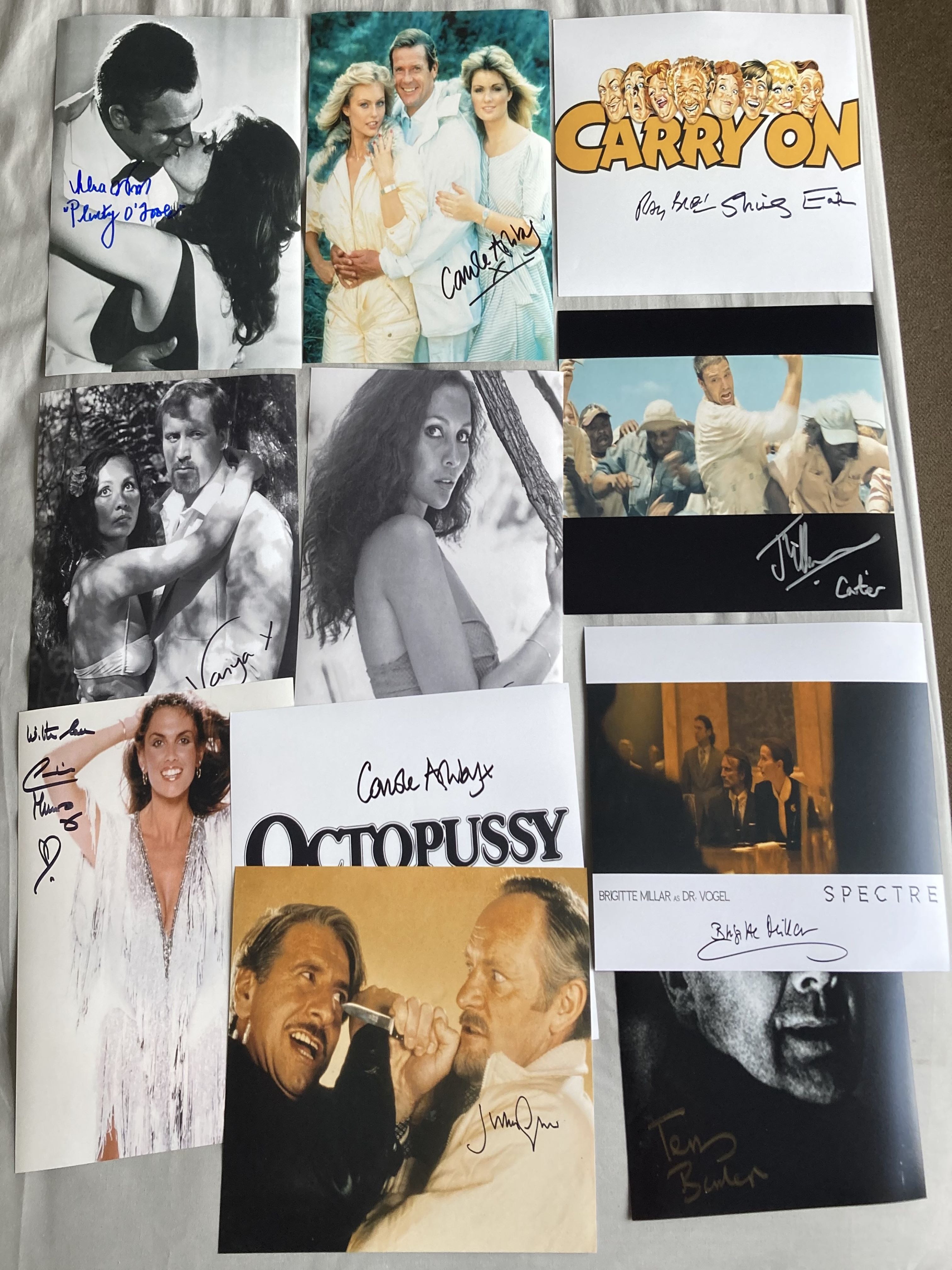 James Bond Collection 11 signed 10 x 8 photos including Lana Wood, Caroline Munro, Shirley Eaton,
