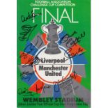 Football Autographed Man United 1977 Fa Cup Final Programme : Official Matchday Programme Issued For
