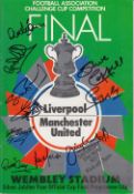 Football Autographed Man United 1977 Fa Cup Final Programme : Official Matchday Programme Issued For