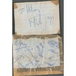 Rolling Stones signed multi signed album pages includes Mick Jagger, Bill Wyman, Charlie Watts and