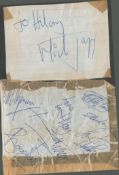 Rolling Stones signed multi signed album pages includes Mick Jagger, Bill Wyman, Charlie Watts and