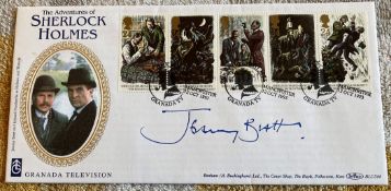 Sherlock Holmes Jeremy Brett signed 1993 Benham official Granada TV Sherlock Holmes FDC BLCS88. Rare