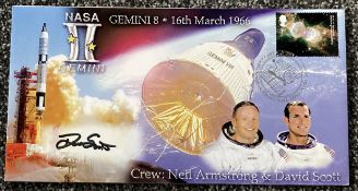 Gemini 8 Apollo 9 Apollo 15 moonwalker Dave Scott signed Space cover NASA Astronaut. 2002 postmarked