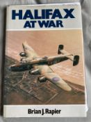 WW2 Halifax at War hardback book with bookplate signed by 42 bomber command veterans. Including
