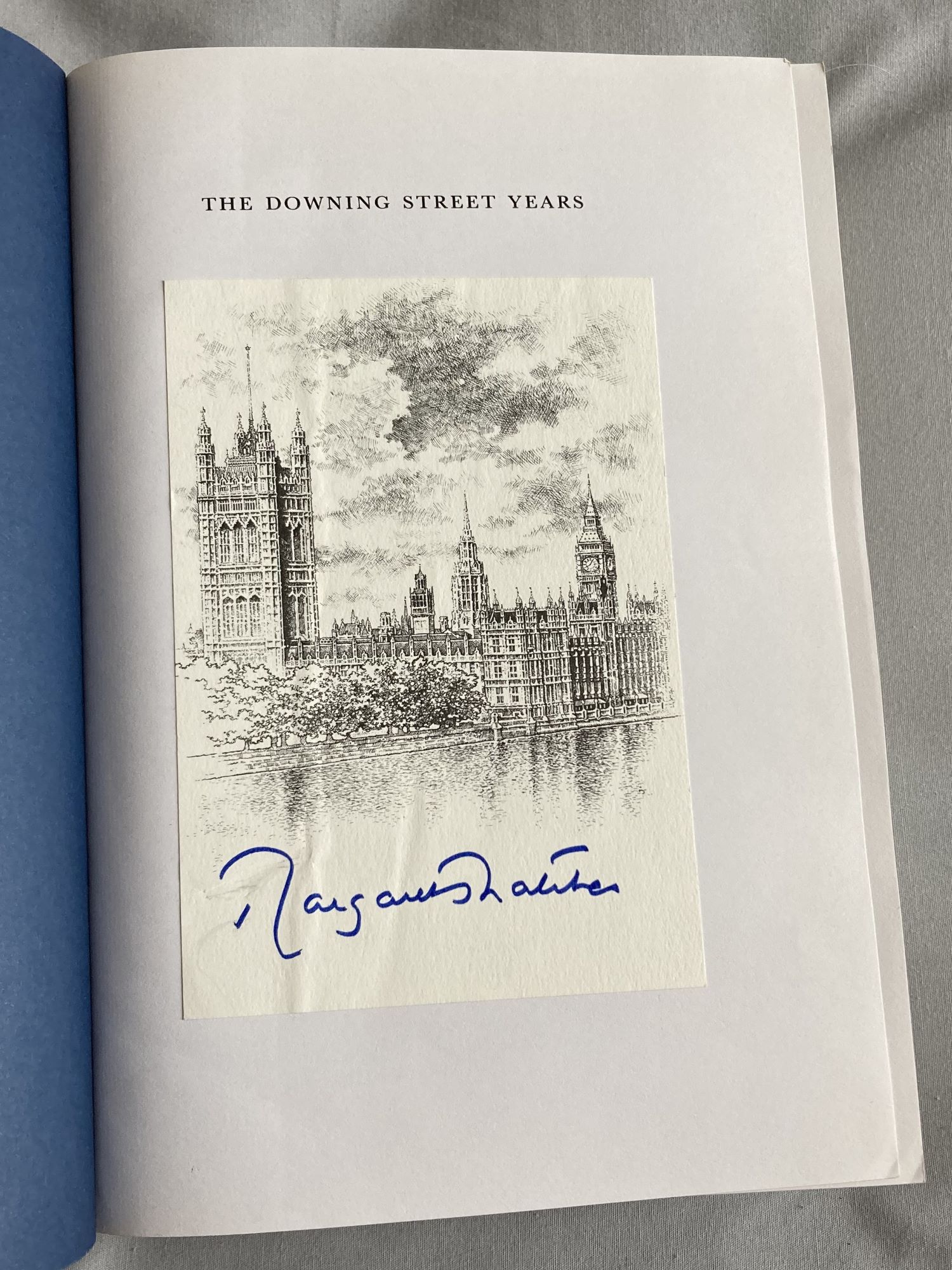 Margaret Thatcher signed bookplate fixed inside hardback book, The Downing Street Years. Good - Image 2 of 2