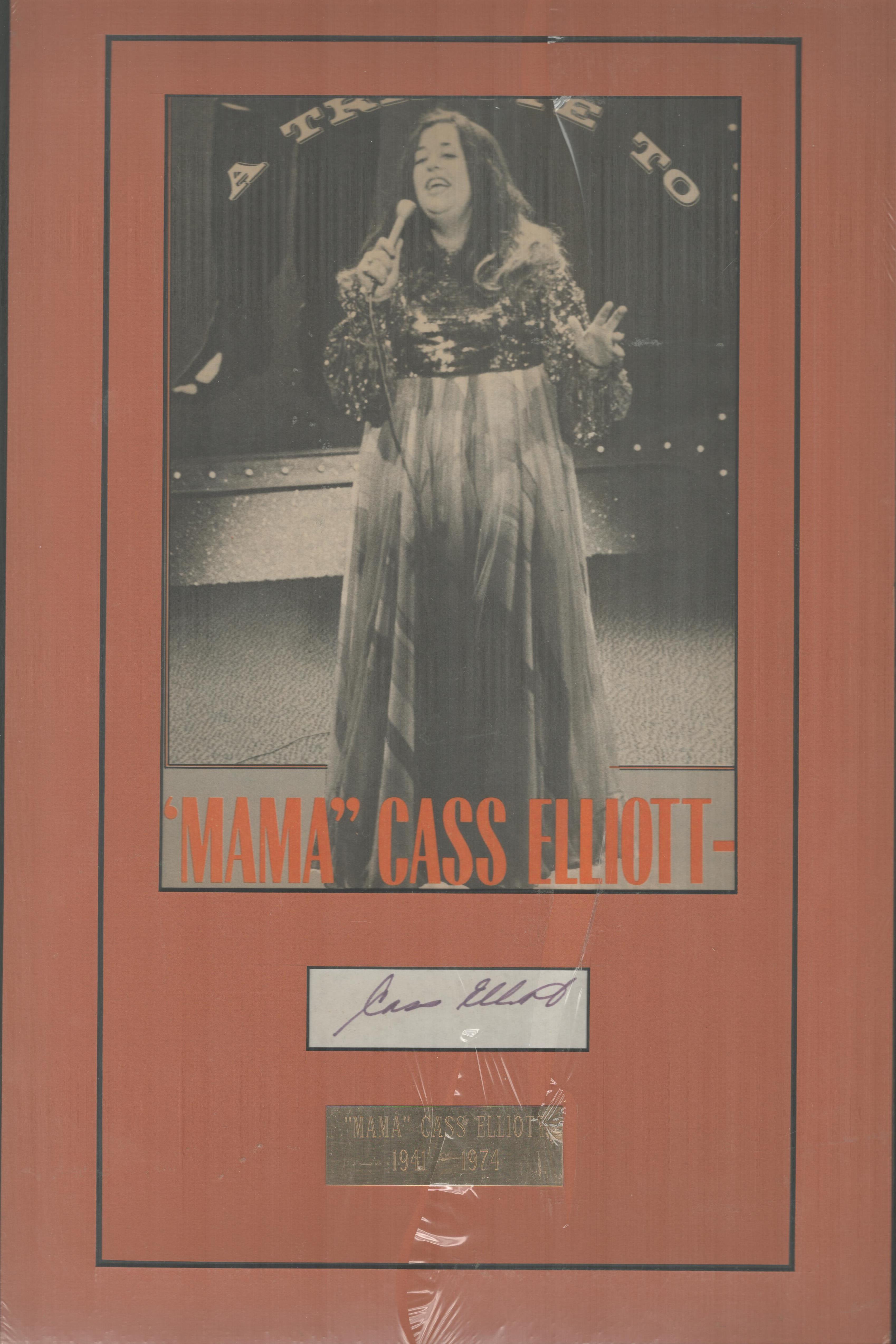 Mama' Cass Elliot (1941-1974) Mamas And The Papas Singer Signed Vintage Page With 12x18 Double