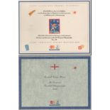 Pele signed official Euro 96 invitation and I.D pass rare one of a kind item given to the